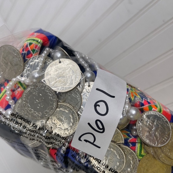 Blue Trim Hmong Men Nplai Coin Vest 48 - Picture 7 of 7